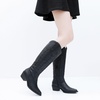 image:imageGLOBALWIN Womens Knee High Long Pointed Toe Western Cowboy Boots For Women23yy03 Black2