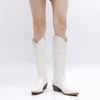 image:imageGLOBALWIN Womens Knee High Long Pointed Toe Western Cowboy Boots For Women23yy03 White