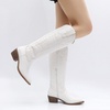 image:imageGLOBALWIN Womens Knee High Long Pointed Toe Western Cowboy Boots For Women23yy03 White