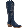 image:imageGLOBALWIN Womens Knee High Long Pointed Toe Western Cowboy Boots For Women23yy12 Dark Denim