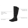 image:imageGLOBALWIN Womens KneeHigh Fashion Boots Wide Calf Flat Dressy Fall Winter Fashion Boots For Women22yy01 Black
