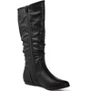 image:imageGLOBALWIN Womens KneeHigh Fashion Boots Wide Calf Flat Dressy Fall Winter Fashion Boots For Women22yy01 Black
