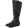 image:imageGLOBALWIN Womens KneeHigh Fashion Boots Wide Calf Flat Dressy Fall Winter Fashion Boots For Women22yy01 Grey