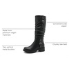 image:imageGLOBALWIN Womens KneeHigh Riding Boots Tall Fashion Boots with Chunky Low Heel amp Side Zipper Everyday Wear Casual Boots For Women24yy03 Black