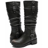 image:imageGLOBALWIN Womens KneeHigh Riding Boots Tall Fashion Boots with Chunky Low Heel amp Side Zipper Everyday Wear Casual Boots For Women24yy03 Distressed Brown