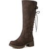 image:imageGLOBALWIN Womens Lace Up Back Knee High Fashion Boots19yy29 Brown2
