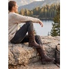 image:imageGLOBALWIN Womens Mid Calf Boots Fashion Moto Boots For Women With Buckle Straps Side Zipper And Low Block Heel  Biker Boots For Fall Spring WinterBrown