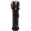 image:imageGLOBALWIN Womens Mid Calf To Knee High Boots Dressy Lace Up Combat Boots for Women Low Heel17yy02black