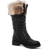image:imageGLOBALWIN Womens Mid Calf To Knee High Boots Dressy Lace Up Combat Boots for Women Low Heel17yy02black