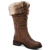 image:imageGLOBALWIN Womens Mid Calf To Knee High Boots Dressy Lace Up Combat Boots for Women Low Heel17yy02brown