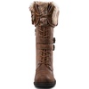 image:imageGLOBALWIN Womens Mid Calf To Knee High Boots Dressy Lace Up Combat Boots for Women Low Heel17yy02brown