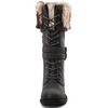 image:imageGLOBALWIN Womens Mid Calf To Knee High Boots Dressy Lace Up Combat Boots for Women Low Heel17yy02grey