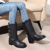 image:imageGLOBALWIN Womens Motorcycle Boots Fall Fashion Mid Calf Boots For Women Square Toe Low HeelBlack