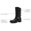 image:imageGLOBALWIN Womens Motorcycle Boots Fall Fashion Mid Calf Boots For Women Square Toe Low HeelBlack