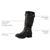 image:imageGLOBALWIN Womens Motorcycle Boots Mid Calf Boots Low Heels22yy05 Black
