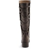 image:imageGLOBALWIN Womens Strappy Motorcycle Knee High Boots Riding Boots Back Lace Up Fall Winter Fashion Knee High Boots For Women22yy07 Brown