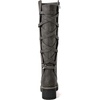 image:imageGLOBALWIN Womens Strappy Motorcycle Knee High Boots Riding Boots Back Lace Up Fall Winter Fashion Knee High Boots For Women22yy07 Grey