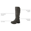 image:imageGLOBALWIN Womens Strappy Motorcycle Knee High Boots Riding Boots Back Lace Up Fall Winter Fashion Knee High Boots For Women22yy07 Grey