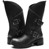 image:imageGLOBALWIN Womens The Twisted Rider Motorcycle Boots MidCalf Fashion Boots For Women Low Heel18yy01 Distressed Silver