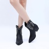 image:imageGLOBALWIN Womens Western Charm Cowgirl Boots Mid Calf Comfy Cowboy Boots For Women With Pointed Toe23yy07 Black