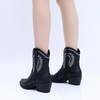 image:imageGLOBALWIN Womens Western Charm Cowgirl Boots Mid Calf Comfy Cowboy Boots For Women With Pointed Toe23yy07 Black