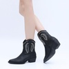 image:imageGLOBALWIN Womens Western Charm Cowgirl Boots Mid Calf Comfy Cowboy Boots For Women With Pointed Toe23yy07 Black