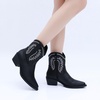 image:imageGLOBALWIN Womens Western Charm Cowgirl Boots Mid Calf Comfy Cowboy Boots For Women With Pointed Toe23yy07 Black