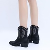 image:imageGLOBALWIN Womens Western Charm Cowgirl Boots Mid Calf Comfy Cowboy Boots For Women With Pointed Toe23yy07 Black2
