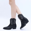 image:imageGLOBALWIN Womens Western Charm Cowgirl Boots Mid Calf Comfy Cowboy Boots For Women With Pointed Toe23yy07 Black2