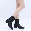 image:imageGLOBALWIN Womens Western Charm Cowgirl Boots Mid Calf Comfy Cowboy Boots For Women With Pointed Toe23yy07 Black3
