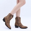 image:imageGLOBALWIN Womens Western Charm Cowgirl Boots Mid Calf Comfy Cowboy Boots For Women With Pointed Toe23yy07 Camel