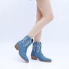 image:imageGLOBALWIN Womens Western Charm Cowgirl Boots Mid Calf Comfy Cowboy Boots For Women With Pointed Toe23yy07 Denim Blue