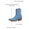 image:imageGLOBALWIN Womens Western Charm Cowgirl Boots Mid Calf Comfy Cowboy Boots For Women With Pointed Toe23yy07 Denim Blue