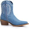 image:imageGLOBALWIN Womens Western Charm Cowgirl Boots Mid Calf Comfy Cowboy Boots For Women With Pointed Toe23yy07 Denim Blue