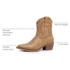 image:imageGLOBALWIN Womens Western Charm Cowgirl Boots Mid Calf Comfy Cowboy Boots For Women With Pointed Toe23yy07 Kahki