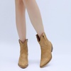 image:imageGLOBALWIN Womens Western Charm Cowgirl Boots Mid Calf Comfy Cowboy Boots For Women With Pointed Toe23yy07 Kahki