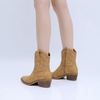 image:imageGLOBALWIN Womens Western Charm Cowgirl Boots Mid Calf Comfy Cowboy Boots For Women With Pointed Toe23yy07 Kahki