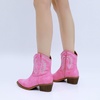 image:imageGLOBALWIN Womens Western Charm Cowgirl Boots Mid Calf Comfy Cowboy Boots For Women With Pointed Toe23yy07 Pink