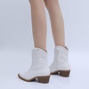 image:imageGLOBALWIN Womens Western Charm Cowgirl Boots Mid Calf Comfy Cowboy Boots For Women With Pointed Toe23yy07 White