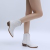 image:imageGLOBALWIN Womens Western Charm Cowgirl Boots Mid Calf Comfy Cowboy Boots For Women With Pointed Toe23yy07 White