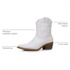 image:imageGLOBALWIN Womens Western Charm Cowgirl Boots Mid Calf Comfy Cowboy Boots For Women With Pointed Toe23yy07 White