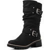 image:imageGLOBALWIN Chunky Mid Calf Fashion Dressy Motocycle Biker Military Style Combat Boots for Women Low Heel21yy08black