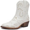 image:imageGLOBALWIN Cowboy Boots For Women Cute Cowgirl Boots Womens Western Boots With Embroidery Side Zipper Chunky Heel23yy15 White