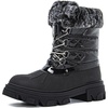 image:imageGLOBALWIN Snow Boots for Women Comfortable Winter Boots For Women Waterproof Fluffy Faux Fur Ankle Booties WaterResistant Short Boots For Women Warm Fur Boots LaceUp Outdoor Shoes21yy27 Black