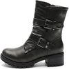 image:imageGLOBALWIN Womens Ankle Boots For Women Faux Fur Lined Winter Moto Boots Ankle Booties With Adjustable Double Buckles19yy19 Silver Distressed