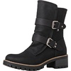 image:imageGLOBALWIN Womens Ankle Boots For Women Faux Fur Lined Winter Moto Boots Ankle Booties With Adjustable Double Buckles19yy19black