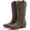 image:imageGLOBALWIN Womens Cowboy Boots Comfortable Brown Cowgirl Boots For Daily Wear Work amp Travel Square Toe Fall Boots With Low Heel And Easy Side Zipper Versatile Mid Calf Boots For Women25yy08 Brown