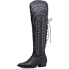 image:imageGLOBALWIN Womens Cowboy Western Fashion Over The Knee Thigh High Cowgirl Boots Low Heel23yy08 Black