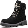 image:imageGLOBALWIN Womens Fall Winter Quilted Ankle Boots  Warm Fleece Lined Winter Booties Combat Boots For Snow and Rain NonSlip Fashion Ankle Booties1915 Black2