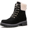 image:imageGLOBALWIN Womens Fall Winter Quilted Ankle Boots  Warm Fleece Lined Winter Booties Combat Boots For Snow and Rain NonSlip Fashion Ankle Booties1915black
